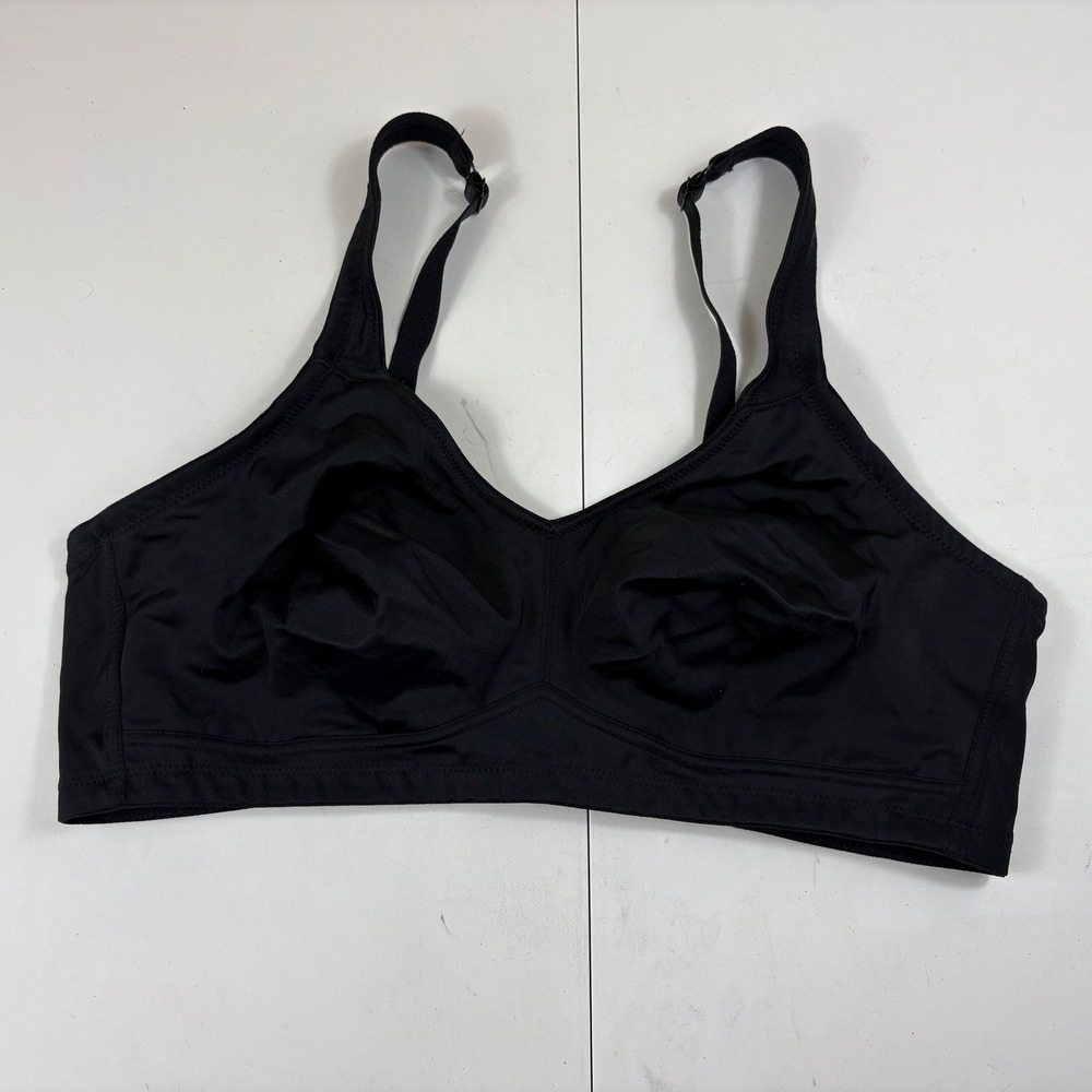 Amoena Marlena Black‎ Full Coverage Pocketed Bra 42D Wirefree Post Surgery NWOT